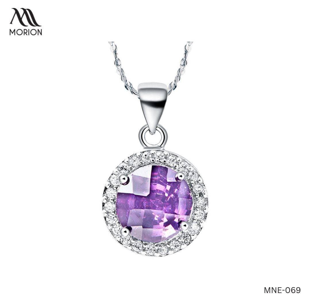 Amethyst Purple Stone Pendant Necklace For Women MNE-069