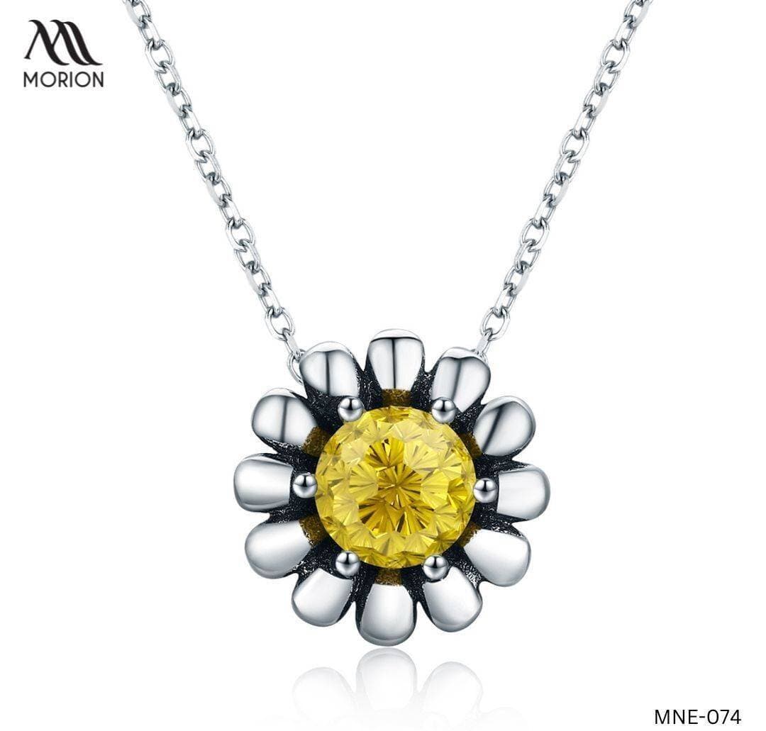 Sun Flower Sterling Silver Pendant Necklace For Women MNE-074