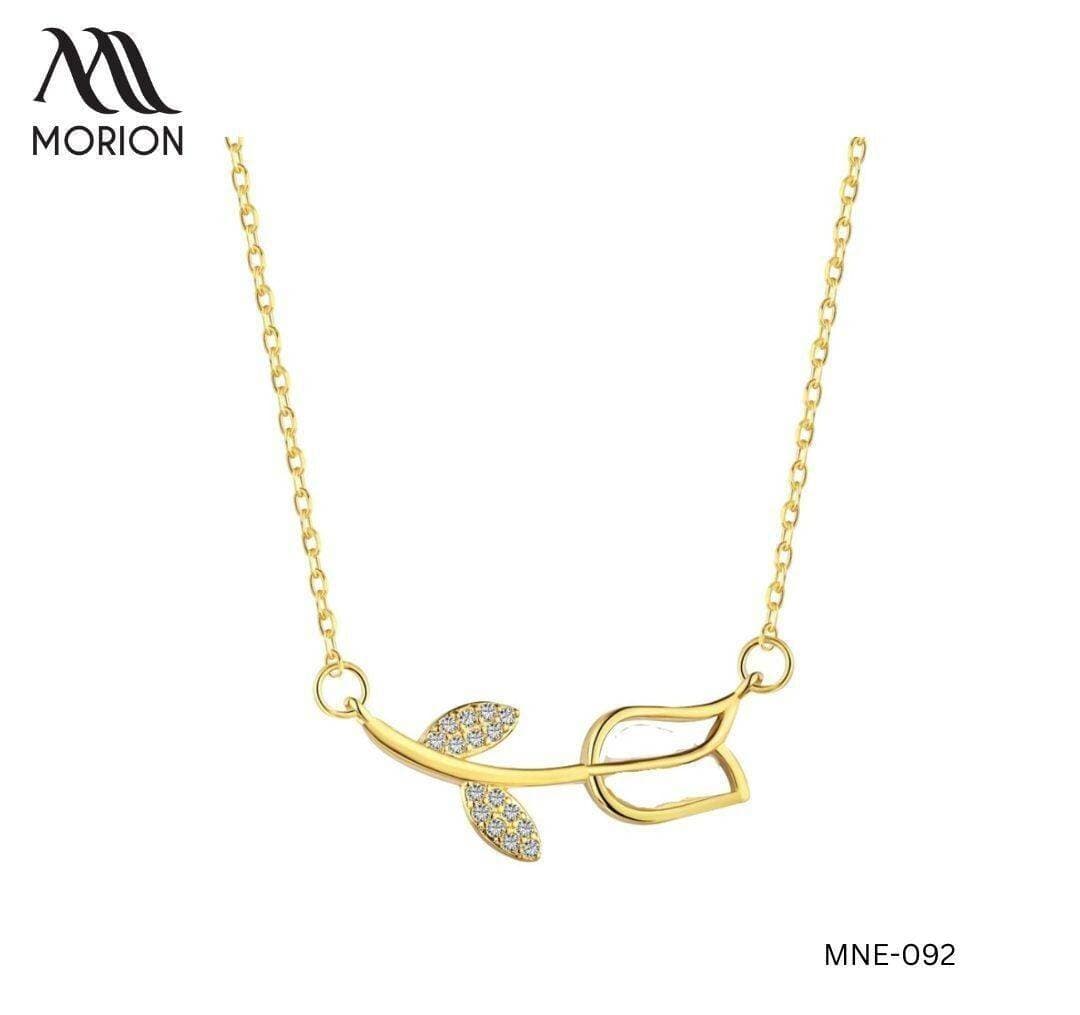 Golden Rose Pendant Necklace For Women MNE-092
