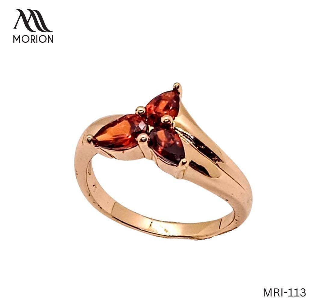 Red Leaf Flower Gold Plated Ring For Women MRI-113
